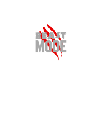 Beast mode model albastru închis pe tricou