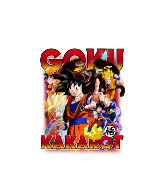 goku dragonball model alb pe tricou