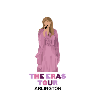 Taylor Swift The Eras Tour Arlington 3 model alb pe tricou