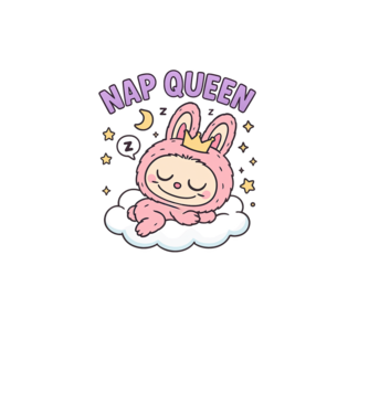 Nap Queen model alb pe tricou