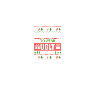 Too Cute for ugly sweater model negru pe tricou