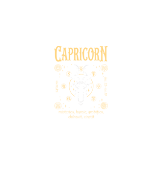 Zodiac bărbat CAPRICORN golden model negru pe tricou