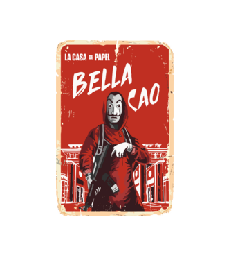 bella ciao poster retro model alb pe tricou