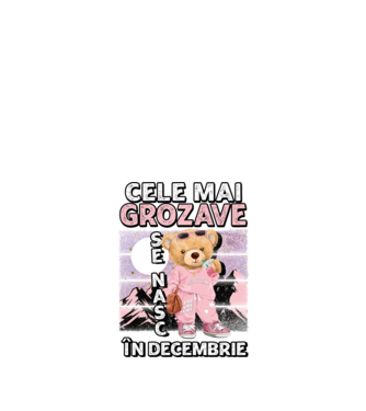 RETRO teddy fetişcană DECEMBRIE model negru pe tricou