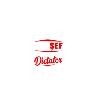 denumirea purtătorului acestui tricou: șef - calificare: dictator model negru pe tricou