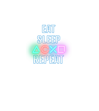 Eat sleep PS model turcoaz pe tricou