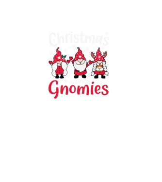 Christmas with my gnomies model negru pe tricou