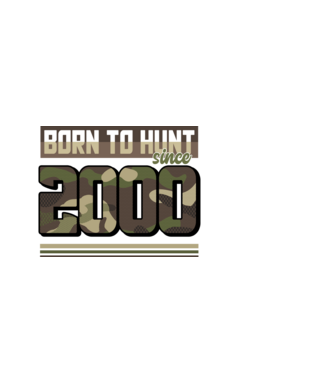 Born to hunt since 2000 model negru pe tricou