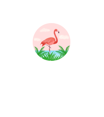 Flamingo model alb pe tricou