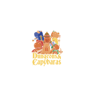 Dungeons and Capybaras model negru pe tricou