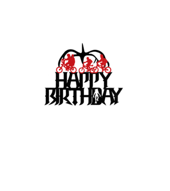 happy birthday stranger things model alb pe tricou