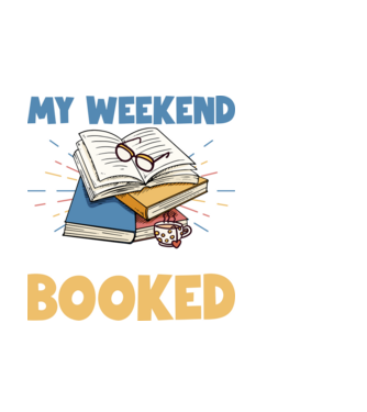My weekend booked model alb pe tricou