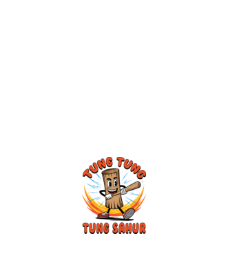 Tung Tung Tung Sahur drăguț model negru pe tricou