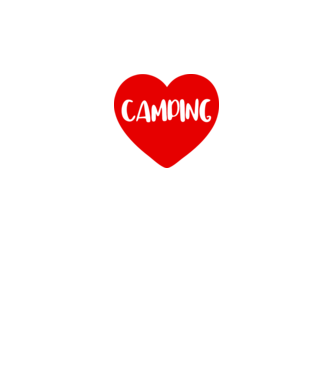 Camping heart model alb pe tricou