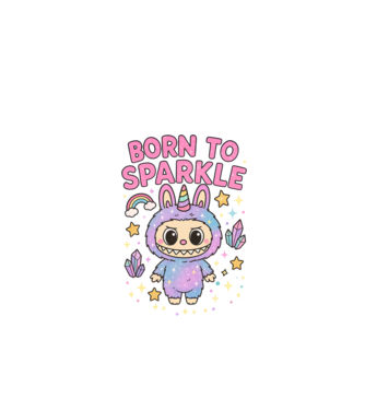 Born to sparkle model negru pe tricou