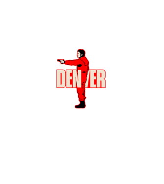 denver la casa de papel model negru pe tricou