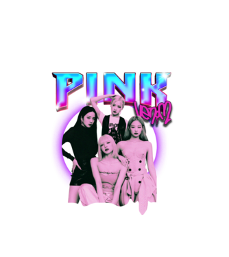 BLACKPINK pink venom model alb pe tricou