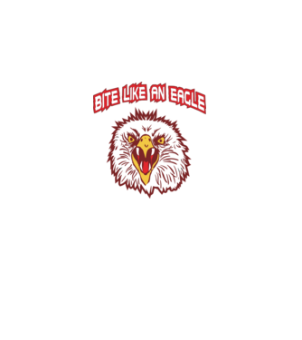 bite like an eagle cobra kai model negru pe tricou