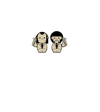 Pulp Fiction draw model alb pe tricou