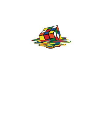 Melting Rubik model negru pe tricou