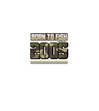Born to fish since 2005 model negru pe tricou