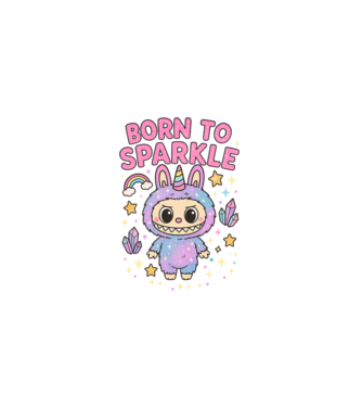Born to sparkle model negru pe tricou