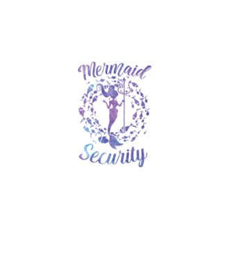 Mermaid Security girls aquarell model negru pe tricou