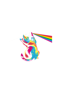 Pisica prismă model negru pe tricou