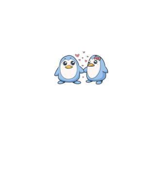 PINGUIN ÎNDRĂGOSTIT 2 model alb pe tricou