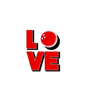 Love bowling model gri pe tricou