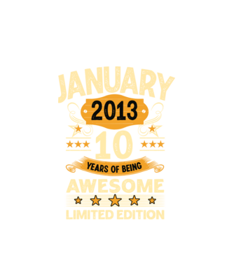 January 2013 10 years of being limited edition model alb pe tricou