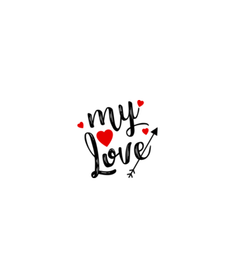 My love model alb pe tricou
