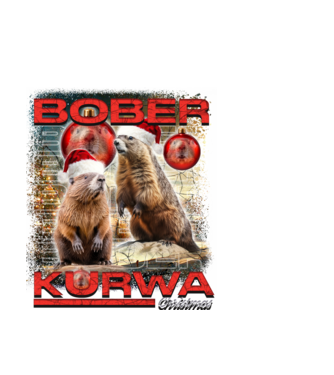 Bober kurwa christmas universe model negru pe tricou