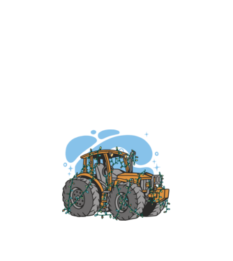 TRACTOR model alb pe tricou