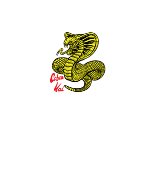 cobra kai logo color model negru pe tricou