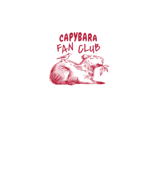 Capybara fan club model alb pe tricou