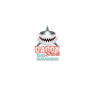 Daddy shark model alb pe tricou