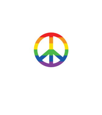 Peace pride model alb pe tricou