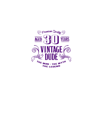 Vintage Dude - 30 model alb pe tricou
