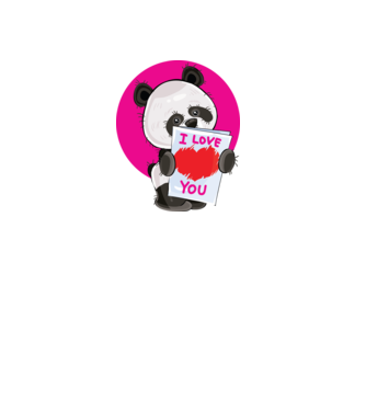 dragoste panda model negru pe tricou