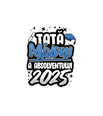 Tată MÂNDRU a absolventului model alb pe tricou