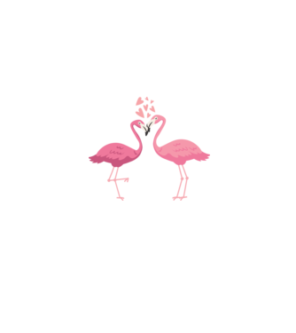 FLAMINGO ÎNDRĂGOSTIȚI model gri pe tricou