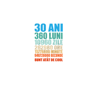 De 30 ani - luni - zile - ore - minute - secunde - sunt atât de cool model negru pe tricou