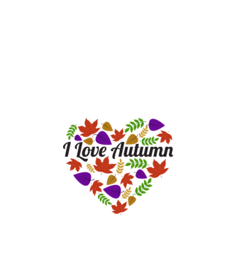 I love autumn model alb pe tricou