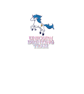 Unicorn drinking team model roz deschis pe tricou
