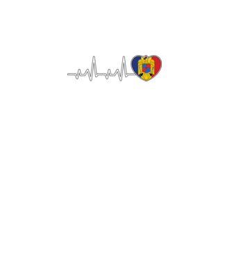 ROMANIA heartbeat model negru pe tricou