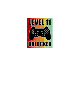 level 11 unlocked retro gamer model alb pe tricou