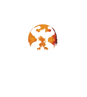 goku sunset model negru pe tricou