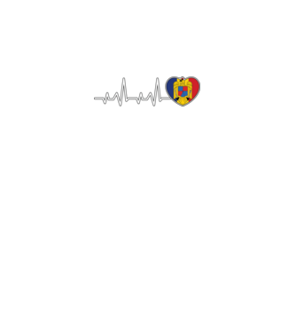 ROMANIA heartbeat model negru pe tricou