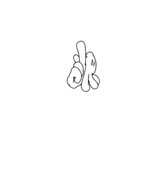 Mâinile lui Mickey model alb pe tricou